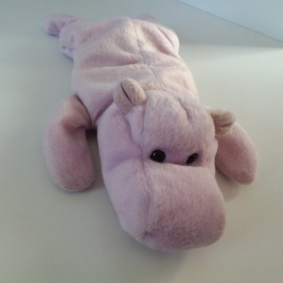 Vintage House Hippo Happy Retired Beanie Baby Ty Plush Stuffed Animal 1993, 9.5" - Picture 1 of 5
